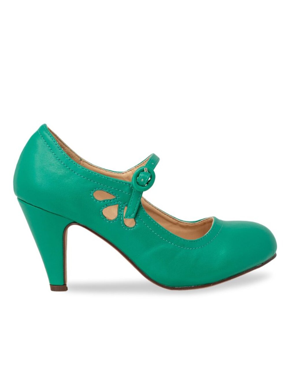 Mary Jane Round Toe Pumps Ankle Strap Cutout High Heel Dress Shoes (KIMMY-21C) - Picture 3 of 4